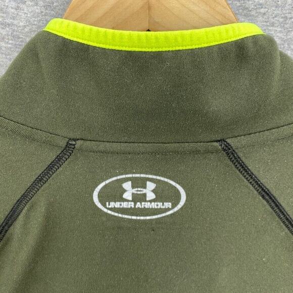 Under Armour Pullover Men Large Green 1/4 Zip Run Fitted Jacket Long Sleeve - Picture 7 of 13